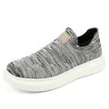 Chaussures de course légères en maille grise avec semelle épaisse blanche confortable - EU 36 / Beige