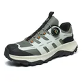 Army green hiking shoe with quick-lace dial system and rugged anti-slip rubber outsole - 39 / Green