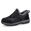 Winter slip-on walking shoes for elderly in black with warm faux fur lining - EU 36 / Women's Black