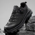 Men's black outdoor hiking shoes with knob lacing system and breathable mesh - EU 39 / Black