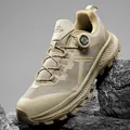 Khaki outdoor hiking shoes with breathable mesh and quick-adjustment rotating buckles - EU 39 / Khaki