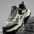 Army green mesh men's hiking shoes with non-slip rubber soles and rotary buckle laces - EU 39 / Green