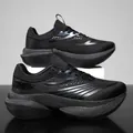 Men's professional black thick-sole running shoe with breathable mesh and carbon plate design - EU 36 / Black