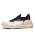 Slip-on breathable mesh sneakers with beige cushioning thick sole for walking and sports - 36 / Khaki