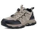 Khaki and black hiking shoes with breathable mesh and quick-lacing system - EU 36 / Khaki