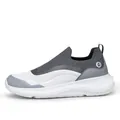 Dark grey slip-on walking shoes for couples with breathable mesh and thick white soles - 39 / Gray