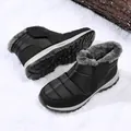 Waterproof black winter snow boots with warm faux fur lining and anti-slip rubber soles - EU 36 / Black