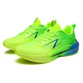 Neon green breathable mesh running shoes with navy lightning logo and thick foam soles - 36 / Fluorescent Yellow Cobalt Blue