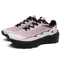 Pink and white outdoor trekking shoe with thick black anti-slip rubber sole - 36 / Black Pink