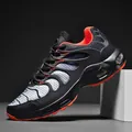 Scarpe antinfortunistiche uomo nero e arancio in mesh traspirante con cuscino d'aria - 39 / Nero Arancio Floreale