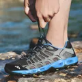 Ademende heren waterschoenen in zwart en blauw voor outdoor wandelen en trekking tours - 39 / Zwart Maan Cyaan