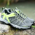 Outdoor sportsandalen in grijs en neongroen met ademend mesh en antislip rubberen zool - EU 38 / donkergrijs