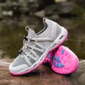 Light grey quick-dry water shoe with pink anti-slip sole for outdoor trekking - EU 39 / Light Gray