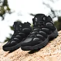 Men's black lightweight tactical hiking boots with non-slip rubber soles for outdoor - EU 40 / Black