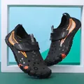 Zapatos de agua para niños en negro y naranja con velcro y suela antideslizante - EU 25 / Negro