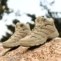 Sand colored outdoor hiking boots in suede and fabric with durable rubber sole - EU 40 / Sand