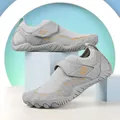 Light gray and orange water shoes with mesh fabric and non-slip rubber soles - 25 / Grayish White