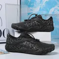 Men's black water shoes with grey cracked texture and non-slip rubber sole for hiking - EU 35 / Black