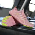 Chaussures de sport rose et citron vert à cinq orteils avec mesh respirant et gomme - EU 35 / Rose