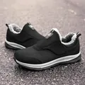 Chaussures de loisirs d'hiver noires pour hommes avec doublure chaude en fausse fourrure - 38 / Noir