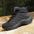 Men's black outdoor hiking boots with honeycomb mesh and durable rubber lug soles - EU 39 / Dark Blue