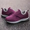 Chaussures de marche légères antidérapantes pour femmes en violet foncé avec polaire - 35 / Bordeaux