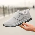 Light gray breathable mesh walking shoes with hook and loop closure for men - EU 38 / Gray