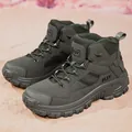 Army green tactical combat boots featuring mesh panels and durable rubber outsoles - EU 39 / Army Green