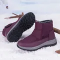 Waterproof winter snow boots in dark purple with warm faux fur lining and anti-slip sole - EU 35 / Purple