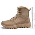 Khaki leather tactical boots with side zipper and 15.2cm shaft height on white background - EU 39 / Khaki