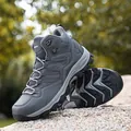 Dark grey waterproof outdoor hiking boots with non-slip rubber soles for rugged terrain - 39 / Dark Gray