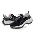 Damen-Wanderschuhe in Schwarz mit Plateau, atmungsaktivem Mesh und rutschfester Sohle - Schwarz