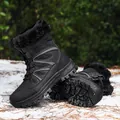 Women's black high-top snow boots with warm faux fur trim and durable non-slip soles - EU 36 / Black