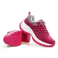 Damen Wanderschuh in Dunkelpink mit Plateausohle und atmungsaktivem Mesh-Gewebe - Fuchsia
