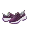 Damen Trekking-Sneaker in Lila Wildleder und grauem Mesh mit dicker Plattformsohle - 36 / Lila