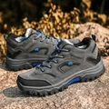 Winter fleece-lined outdoor hiking shoes in dark grey suede with anti-slip rubber soles - EU 36 / Gray