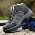 Graue halbhohe Outdoor-Wanderschuhe mit warmem Wollfutter und rutschfester Gummisohle - EU 36 / Grau