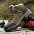 Wasserfeste olivgrüne Wanderschuhe mit Fleece-Futter und rutschfester Sohle - EU 36 / Braun