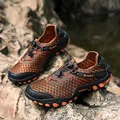Men's outdoor water shoes in dark brown with breathable mesh and rugged grip soles - EU 39 / Brown