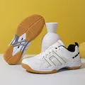 White and gold indoor sports shoes with non-slip honeycomb rubber soles for training - 36 / Platinum