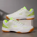 Weiße und lindgrüne Badmintonschuhe mit atmungsaktivem Mesh und rutschfester Gummisohle - 36 / Weiß-Grün