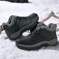 Waterproof high-top snow boots in dark grey with warm plush lining and non-slip sole - EU 36 / Black