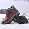 Waterproof burgundy snow boots for women with warm faux fur lining and anti-slip sole - EU 36 / Wine Red