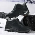 Wasserdichte schwarze Winterstiefel mit warmem Kunstfellfutter und gedämpfter Sohle - EU 36 / Schwarz