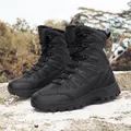 Waterproof black winter snow boots with warm faux fur lining and non-slip rubber soles - EU 38 / Black