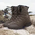 Waterproof winter snow boots for men in deep brown with thick fur lining and anti-slip sole - EU 38 / Brown