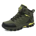 Military green hiking boots with high-top design and anti-slip rubber soles for outdoor use - 39 / High-Top Hiking Shoes (S8019) / Army Green