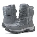 Dunkelgraue Winterstiefel mit warmem Fleecefutter und rutschfester Gummisohle - EU 39 / Grau