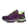 Fashionable mid-top purple hiking shoes with anti-slip soles for outdoor activities - 35 / Purple