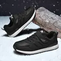 Schwarze Winter Sportschuhe für Herren mit warmem Plüschfutter und Klettverschluss - EU 39 / Schwarz